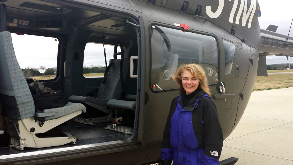 Regina Bublitz, standing beside a UH-72A Lakota helicopter at Huntsville Executive Airport in Huntsville, Alabama, in 2017, will take on her charter at Product Manager Aircraft Survivability Equipment Missile Warning Systems, PEO IEW&S, in the summer of 2019. She is currently the product director for the Light Helicopter Product Office at PEO Aviation, where she is responsible for the life cycle management of the UH-72A. (Photo courtesy of Regina Bublitz)