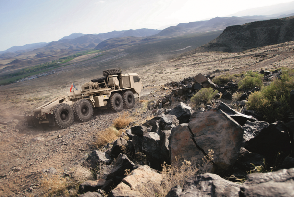 The Heavy Expanded Mobility Tactical Truck A4 is one of the vehicles that will be used to demonstrate the Tactical Vehicle Electrification Kit, which aims to improve vehicle operational energy, range and future electrical systems. The kit reflects the Army priority to deliver Next Generation Combat Vehicles with the most modern firepower, protection, mobility and power generation capabilities. (Photo courtesy of Oshkosh Defense)