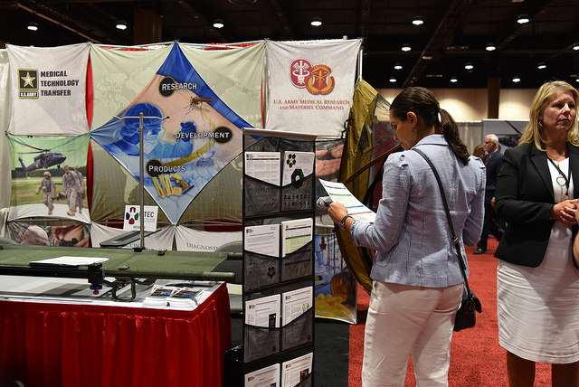 The 2018 Military Health System Research Symposium focuses on the Warfighter’s unique medical needs. The Symposium consisted of more than 75 break-out sessions, 90 exhibits and 1,400 poster presentations. (Photo by Leticia Hopkins, USAMRMC Public Affairs)