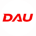 Graphic for DAU written in red
