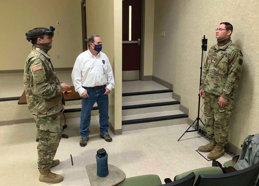 MULTI-USE RESULTS: The thermal capabilities on the IVAS, which are the product of thorough RDT&E and Soldier feedback, can be used to detect fevers in ill personnel and have been used to fight COVID-19. (Photo by Courtney Bacon, Program Executive Office for Soldier)
