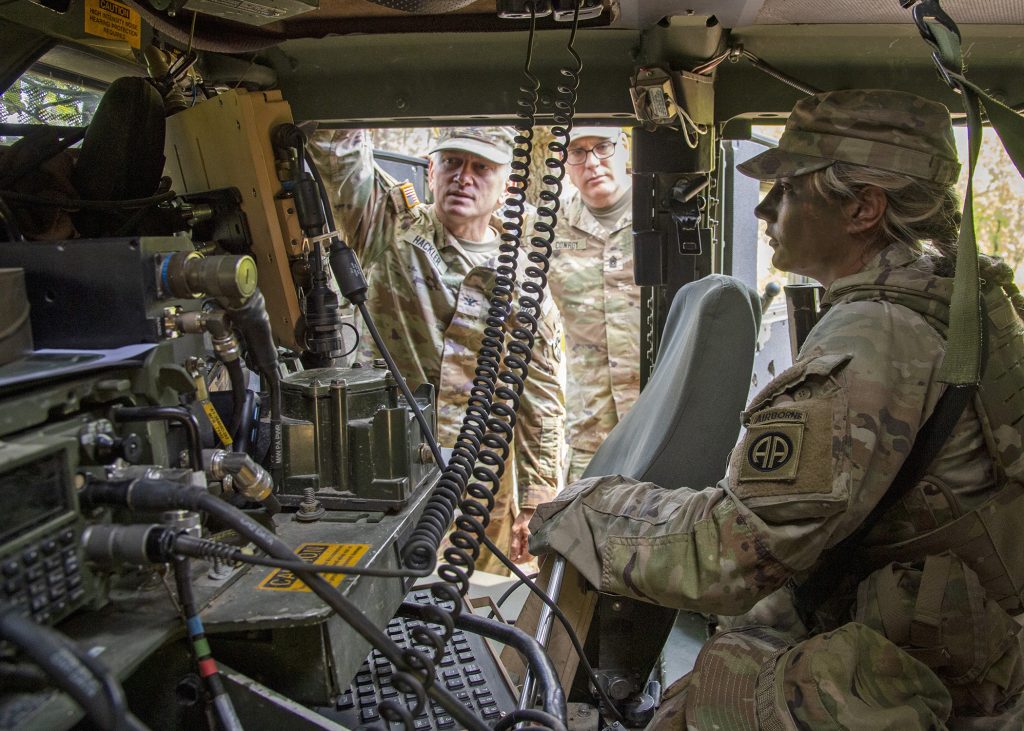 SOFTWARE TEST: Soldiers with the 2nd Brigade Combat Team, 82nd Airborne Division conduct an operational test using Mounted Mission Command Software (MMC-S) Version 3.1 in May 2023, at Fort Cavasos, Texas. The MMC-S provides on-the-move accurate digital command and control and situational awareness. (Photo by Mark A. Scovell, U.S. Army Operational Test Command)