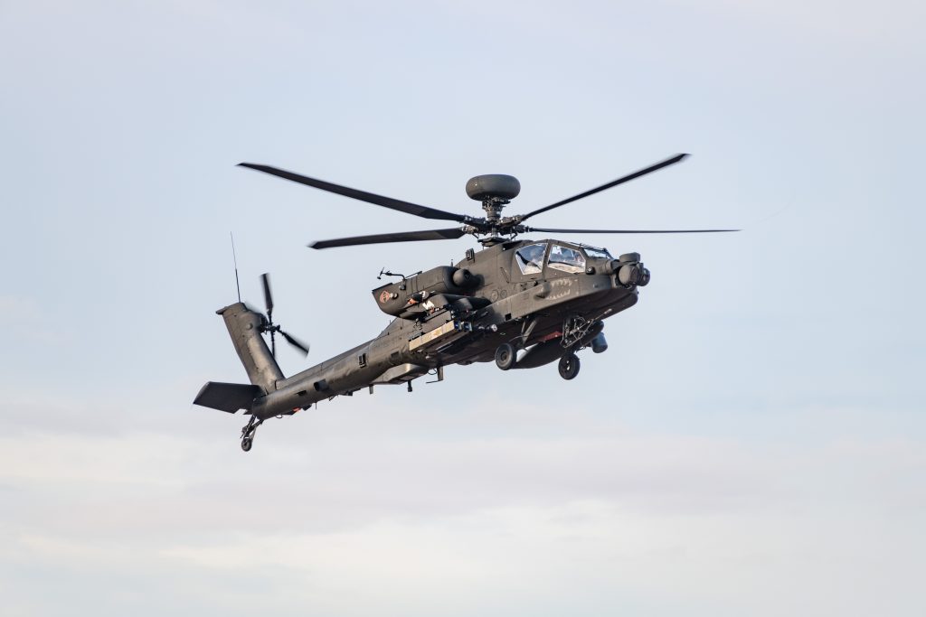 ABOVE AND BEYOND: The T901 engine, designed to fit within the current engine footprint of the AH-64 Apache, combines additive manufacturing and traditionally machined parts to produce an engine that is 50% more powerful than the T700—dramatically improving the ground commander’s reach and lethality across the battlefield. (Photo courtesy of U.S. Army Yuma Proving Ground)