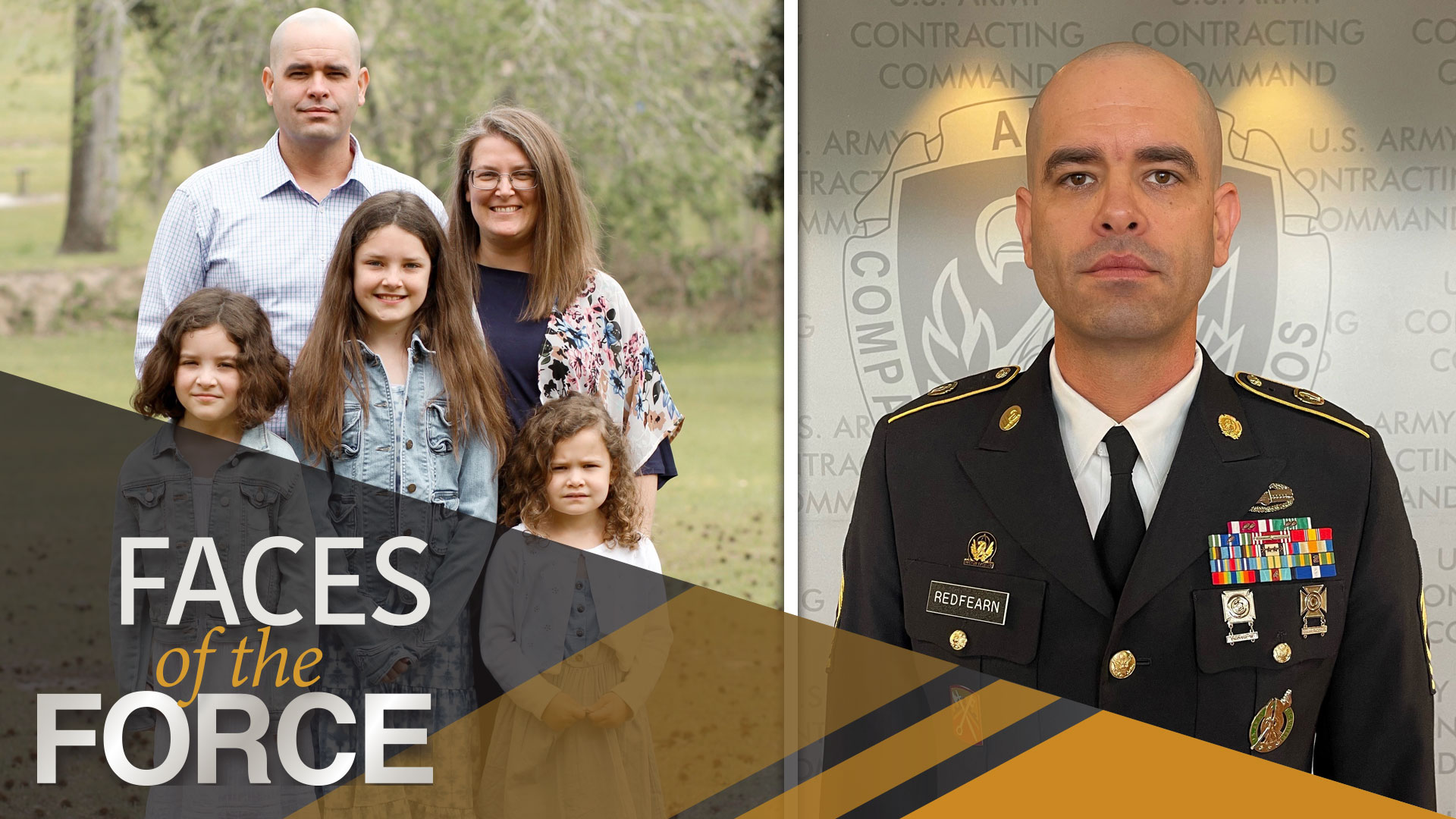 THE REDFEARNS Master Sgt. Payten Redfearn, with his wife, Alaina, and daughters Kinsey, 13, Mary, 11 and Lyla, 8, taken in their hometown of Thomasville, Georgia on March 15, 2022. (Photo provided by Master Sgt. Payten E. Redfearn)