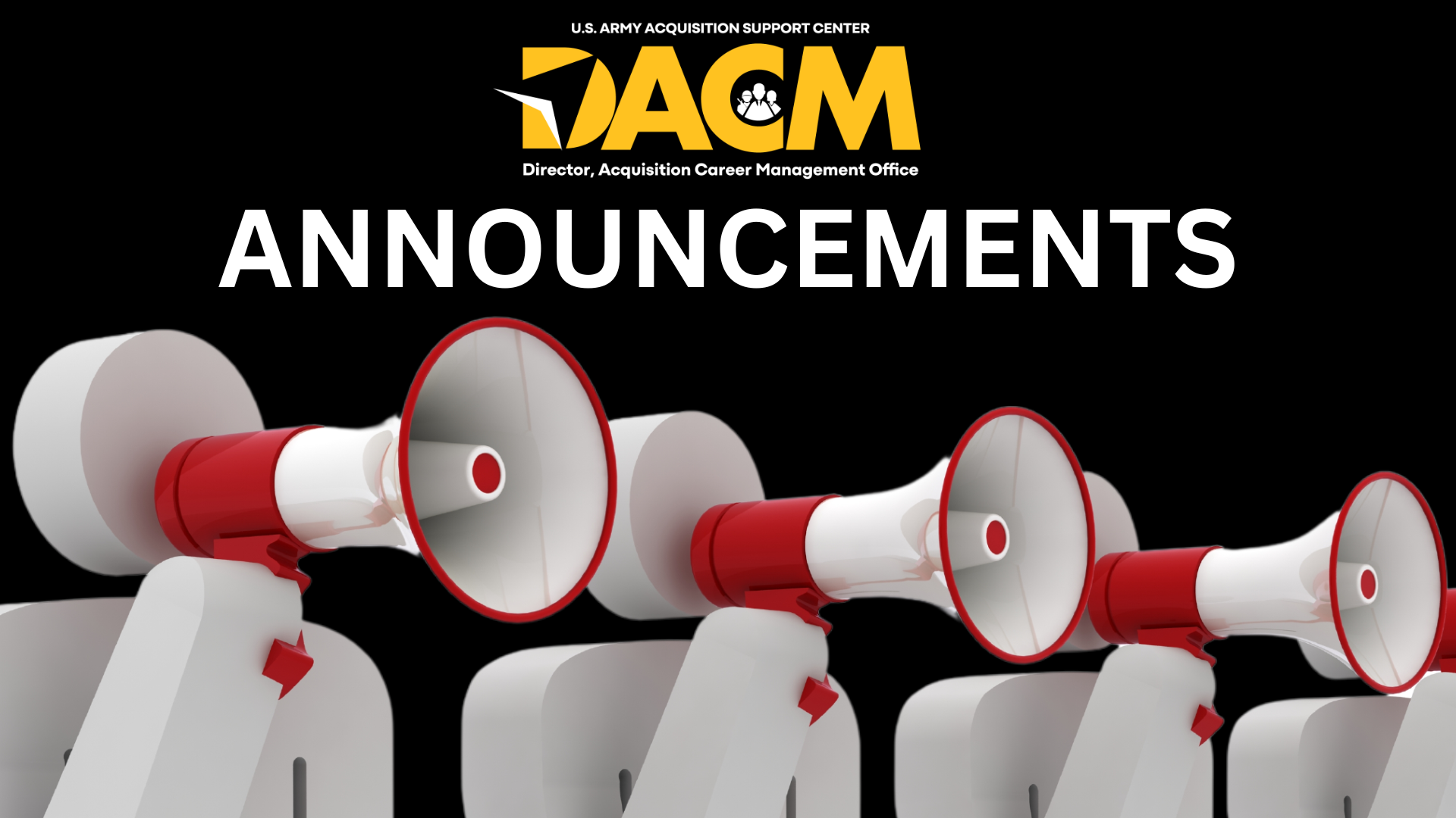 New DACM Announcements logo
