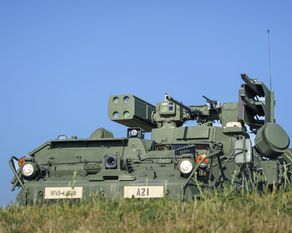 AIR DEFENSEAir defenders from 5th Battalion, 4th (5-4) Air Defense Artillery Regiment conducted integrated maneuver live fire training on an M-SHORAD in June 2023 at Grafenwöhr Training Area, Germany. (Photo by Spc. Andrew Simeri, 5-4 Air Defense Artillery Regiment) 