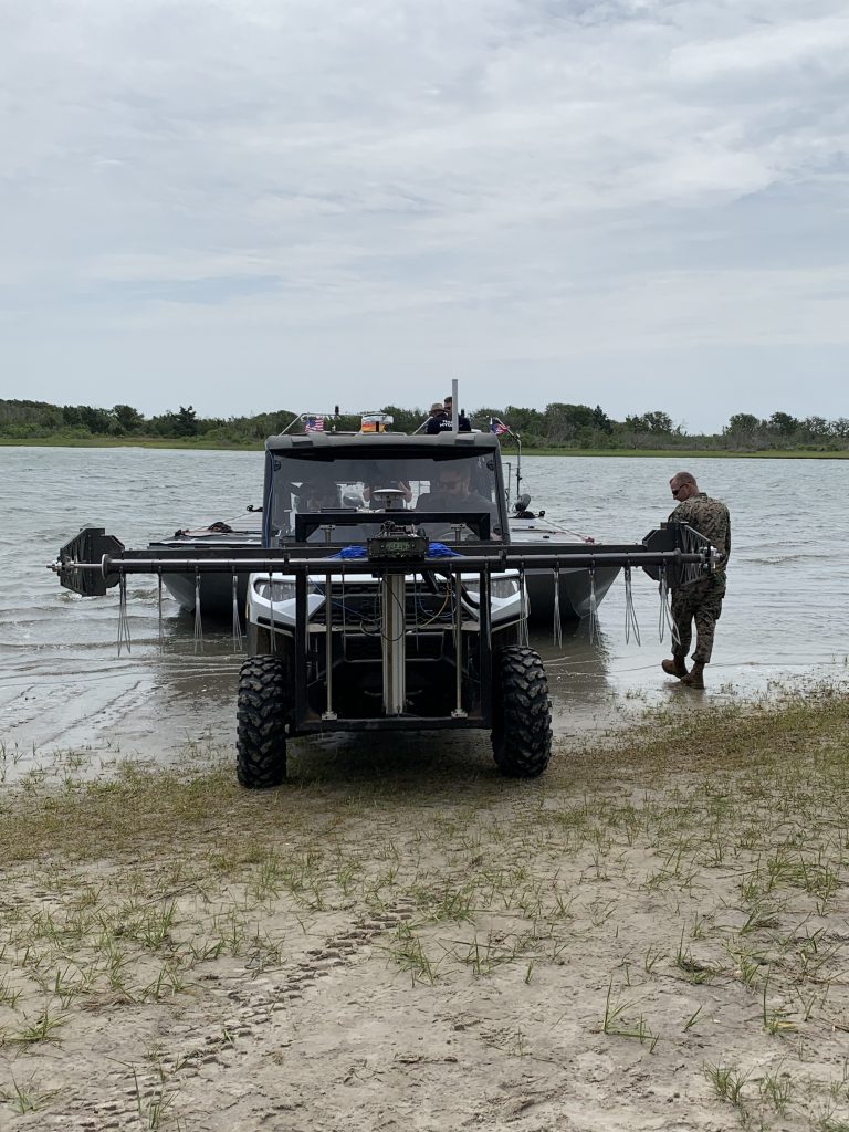BENEATH THE SURFACEThe U.S. Marine Corps conducts a live demonstration of its semi-autonomous subsurface detection technology at Camp Lejeune, North Carolina, in June 2023. (Photo by Maj. Thomas Fite, PM CCS) 