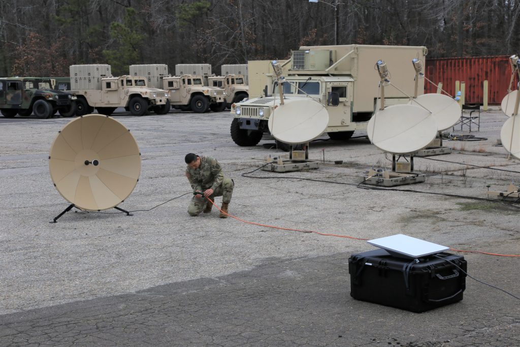 LINKED UPPEO C3T’s Project Manager for Tactical Network facilitated new equipment training for the Virginia Army National Guard’s 529th Sustainment Support Battalion in February 2024 in North Chesterfield, Virginia. Feedback from the session will help shape Army HT/LL requirements and drive decisions on procurement and implementation. (Photo by Amy Walker, PEO C3T Public Affairs) 