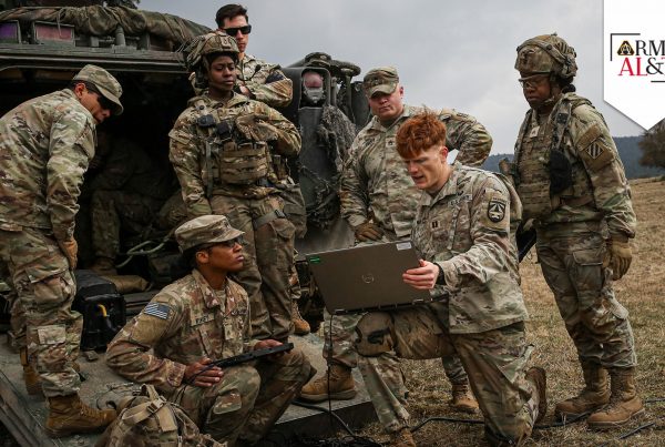 PUTTING AI TO THE TEST Soldiers assigned to the 6th Squadron, 8th Cavalry Regiment, and the Artificial Intelligence Integration Center, conduct drone test flights and software troubleshooting during Allied Spirit 24 at the Hohenfels Training Area, Joint Multinational Readiness Center, Germany, March 6, 2024. (Photo by Spc. Micah Wilson, Joint Multinational Readiness Center)