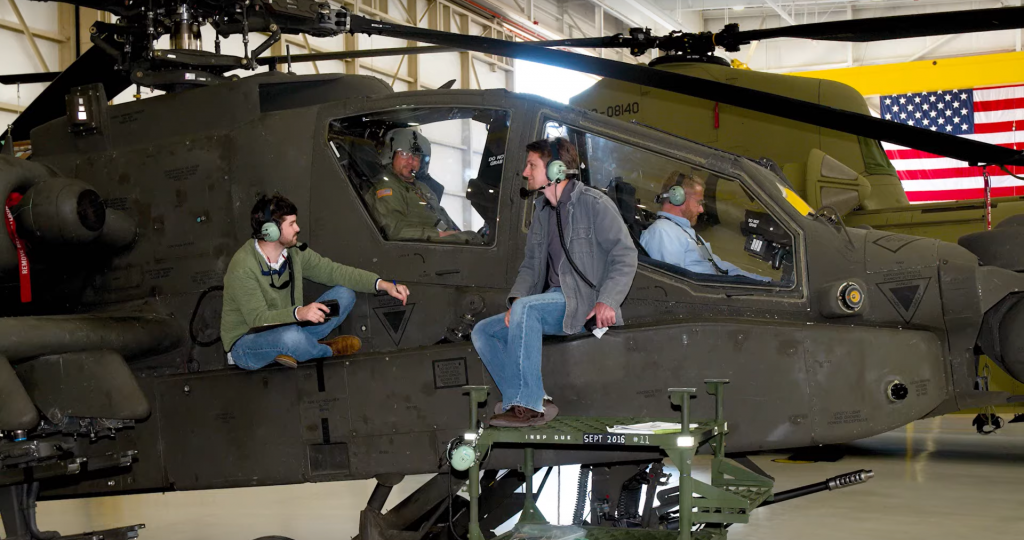 MAKING A LIST, CHECKING IT TWICERedstone Test Center Civilians Chance Graham, outside rear, Blaine Perry, outside front), Charles Packard, back seat, and Patrick Atkins, front seat, conducting installation checks in preparation for a JUONS flight test at Redstone Test Center, Alabama, in January 2016. (Photo provided by Blaine Perry, Redstone Test Center) 