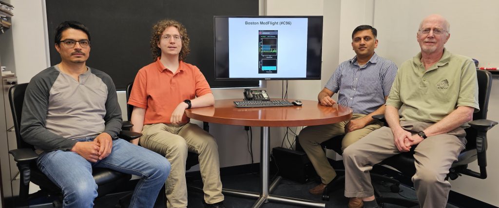 MAJOR ASSESSMENTJaques Reifman, Ph.D., far right, director of U.S. Army MRDC’s BHSAI, is with Henry M. Jackson Foundation staff in support of BHSAI who worked with Reifman to develop the APPRAISE-HRI. From left, Francisco Vital-Lopex, Ph.D, research scientist; Andrew Frock, software developer; and Valmik Desai, software development manager. (Photo courtesy of BHSAI) 