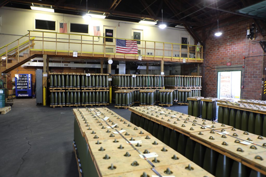 WELL-SUPPLIEDStorage of 155 mm projectiles at the IAAAP, May 15, 2024. (Photo by Dori Whipple, Joint Munitions Command, Public and Congressional Affairs) 