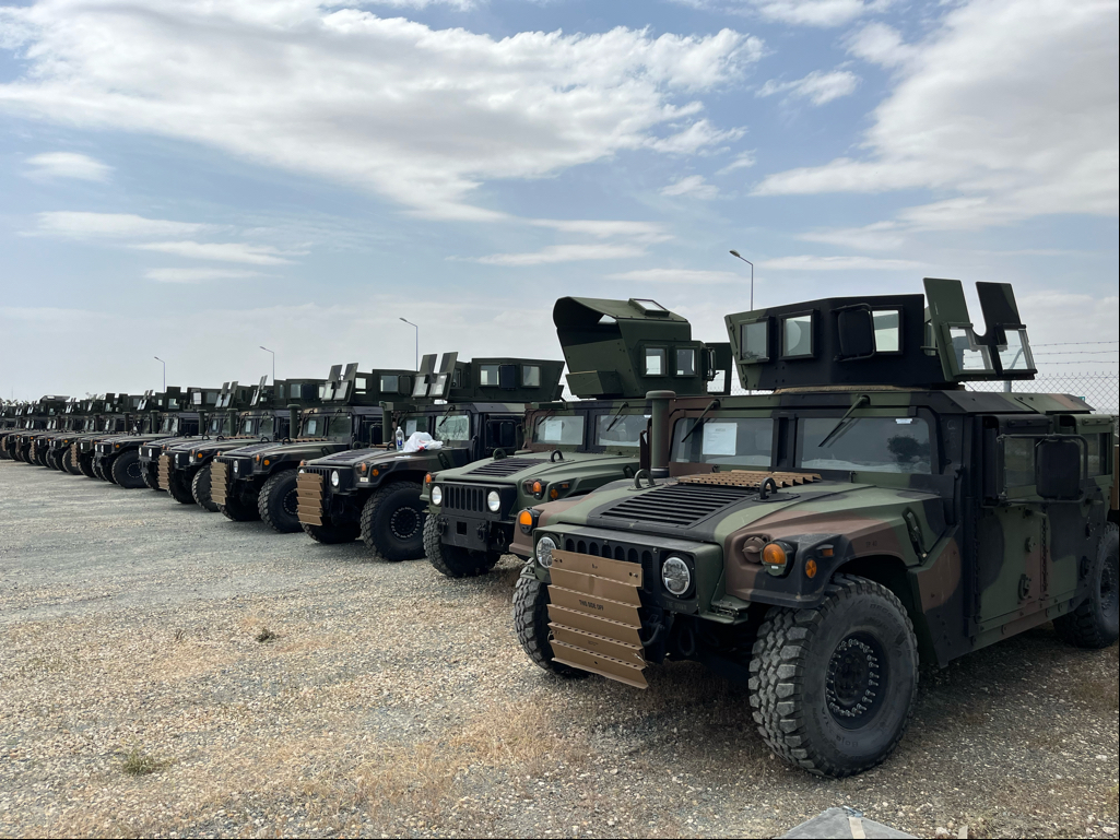 READY TO ROLLU.S. Army Humvees staged at Mihail Kogalniceeanu, a U.S. Base in Romania, are being transferred to Moldova as part of an EDA FMS case. (Photos courtesy of USASAC) 