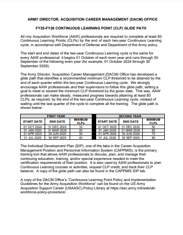 Thumbnail of DACM CLP policy document