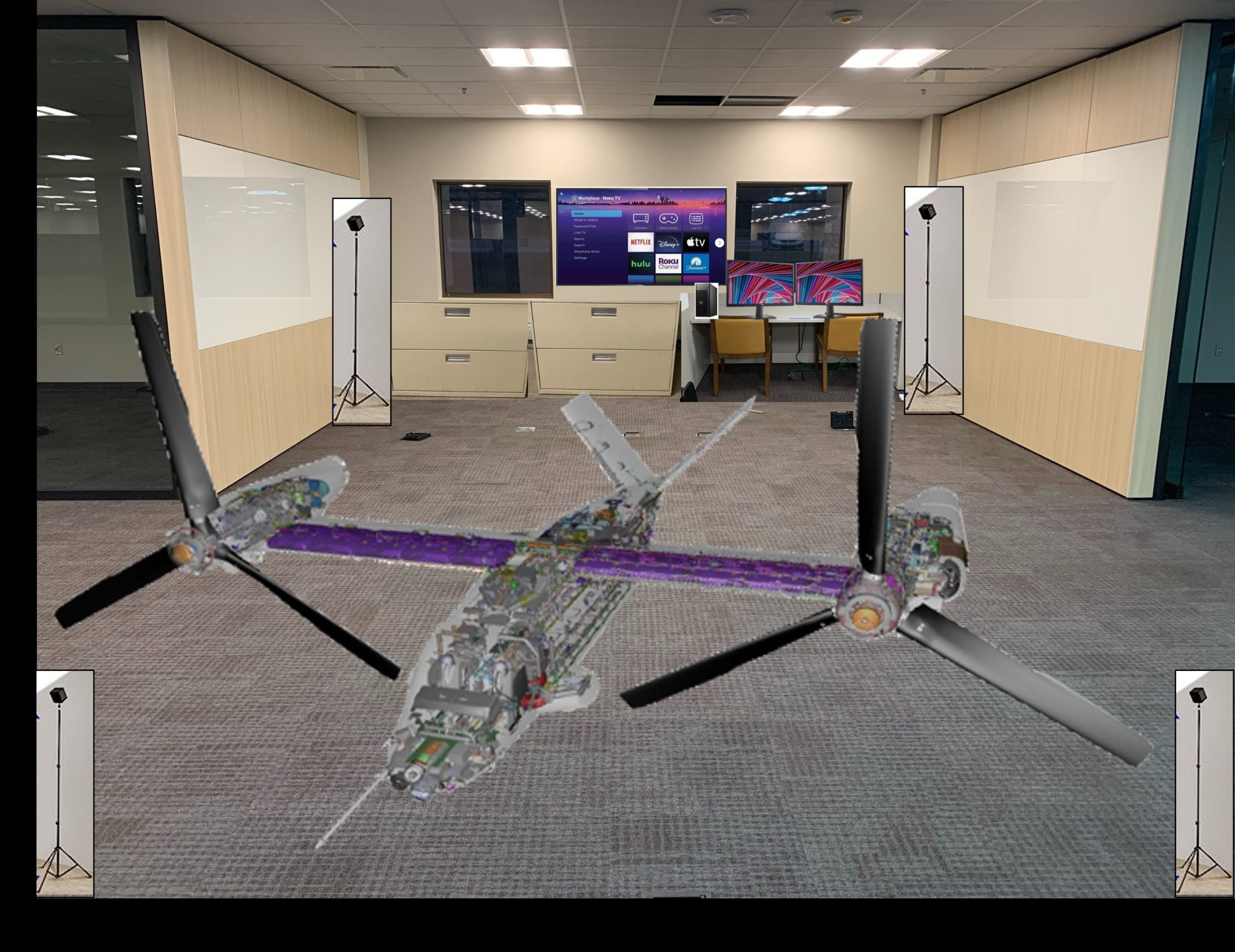 GRASPING REALITY: The mockup design of FLRAA’s extended reality lab. (Photo by U.S. Army)