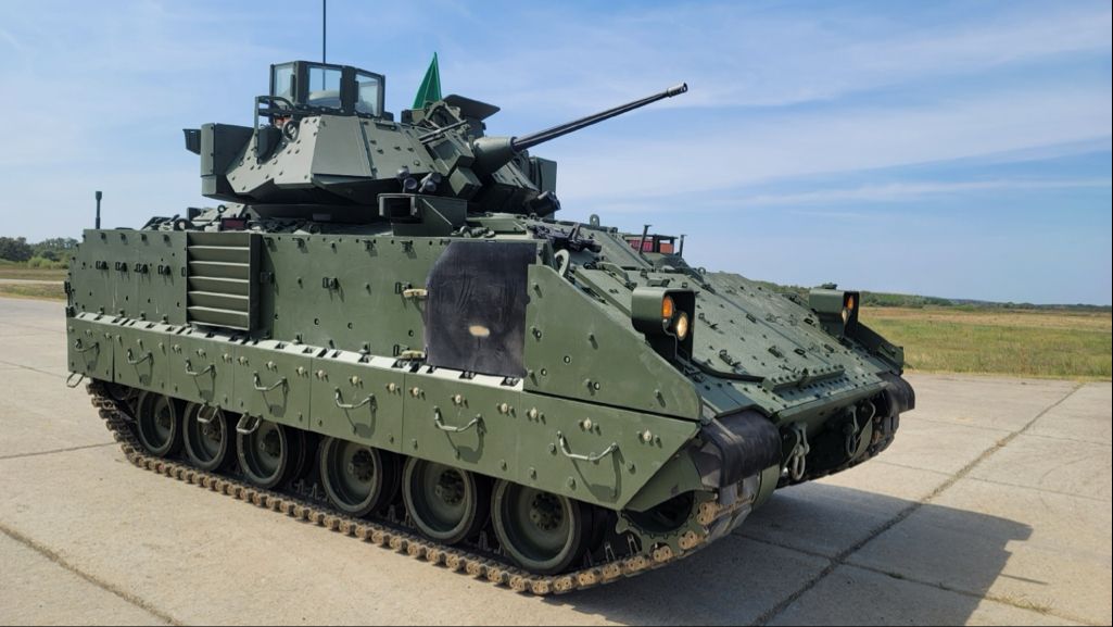 MORE EFFICIENT FMS: A Bradley M2A2 Infantry Fighting Vehicle in Gasinci, Croatia, on August 26, 2024. Sixty-two Bradleys will be refurbished in Croatia as part of an FMS case with the USASAC. AI can benefit the FMS process by increasing efficiency, enhancing decision-making and reducing operational risks. (Photo by Sarah Zaler, USASAC)