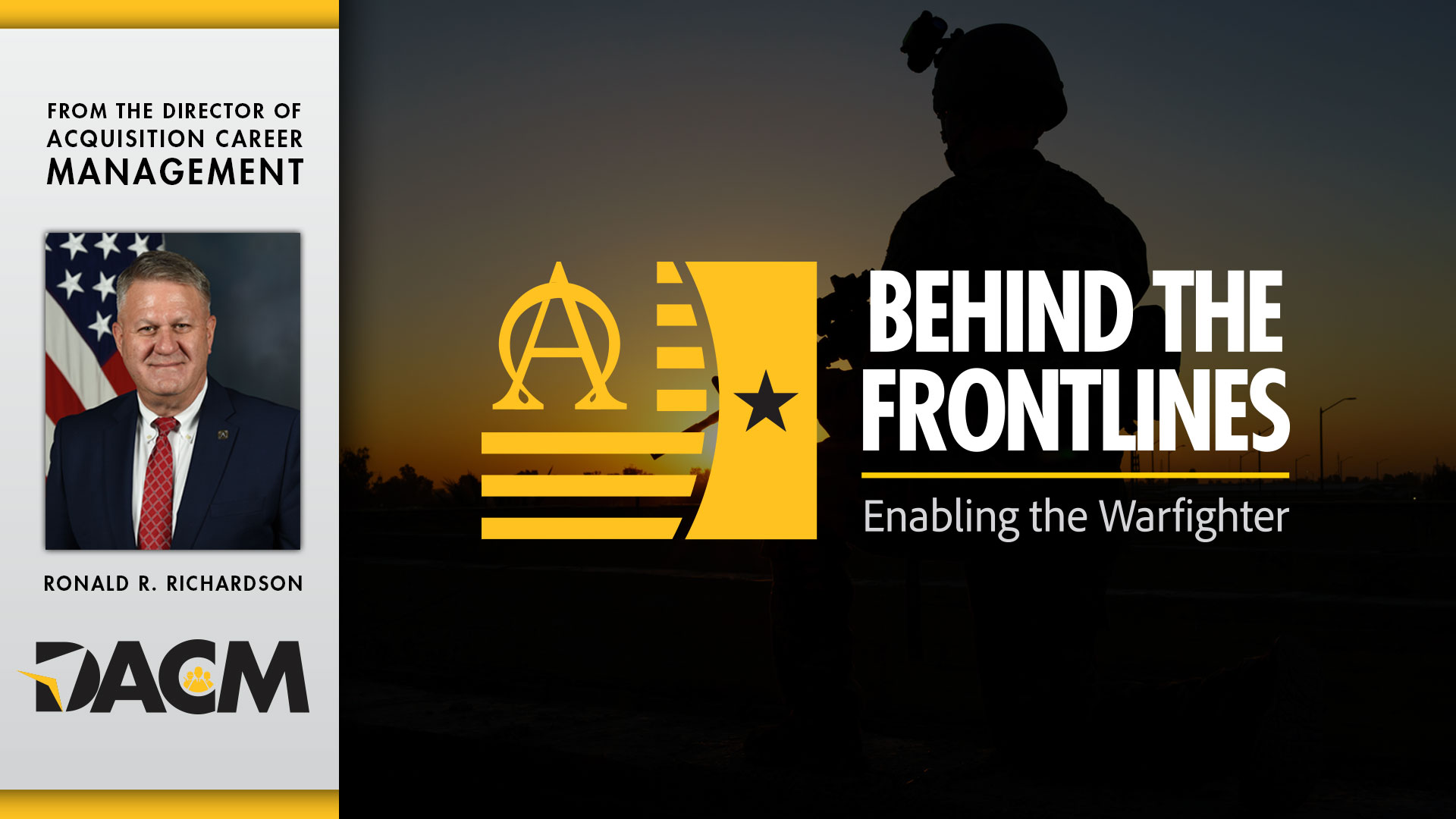 Behind The Frontlines Hero Image with Ronald R. Richardson of DACM