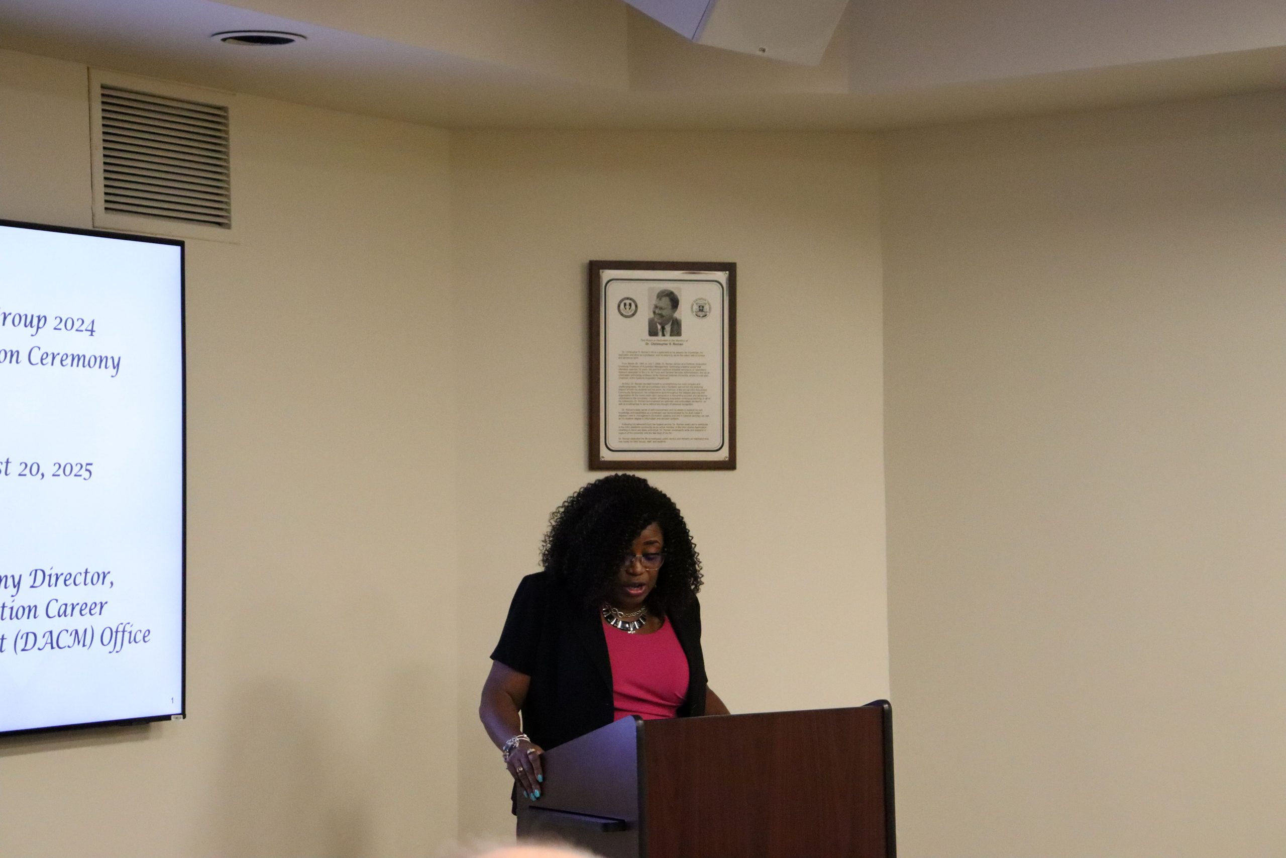 INTRODUCING NEW LEADERS:Kim Gibbons, USAASC LEAD program manager, introduces the Year Group 2024 graduates.