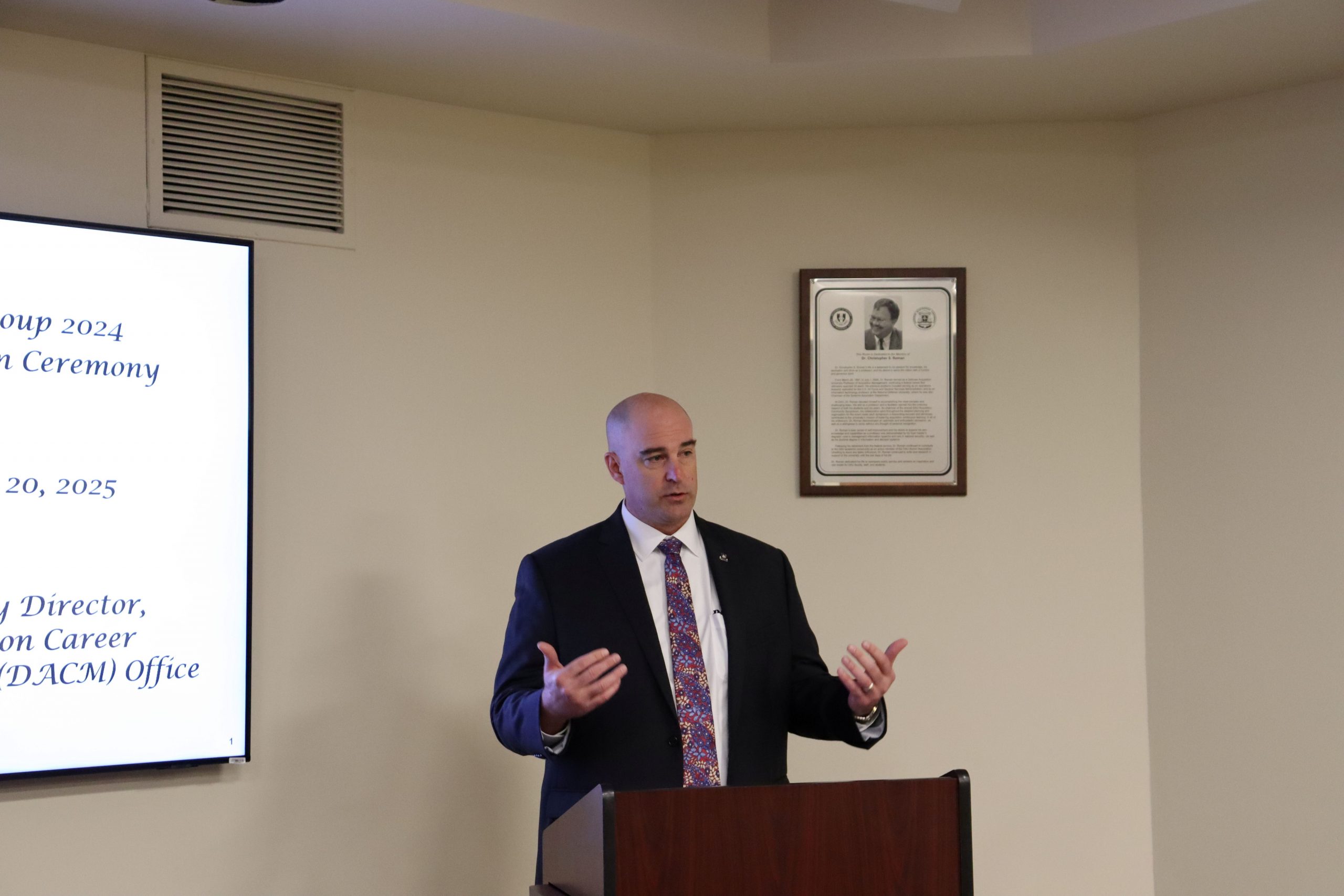 PERSONAL AND PROFESSIONAL GROWTH:James Smith, PEO Enterprise, delivers remarks on the LEAD program describing his experience as both an opportunity and a challenge.