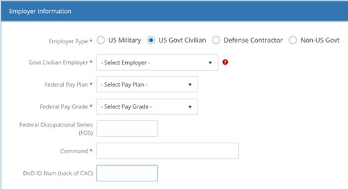 MSFM Employer Information Application Screenshot