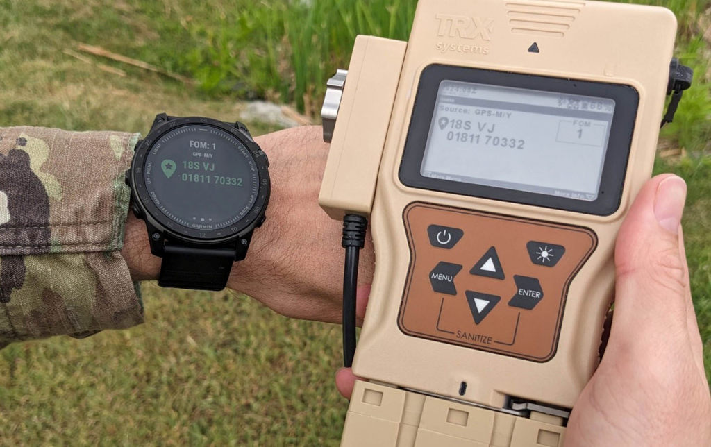 A Soldier displays the DAPS Generation II, which provides Soldiers with discreet, real-time access to critical positioning, navigation and timing data. (Photo courtesy of the Office of the Director, Operational Test and Evaluation)