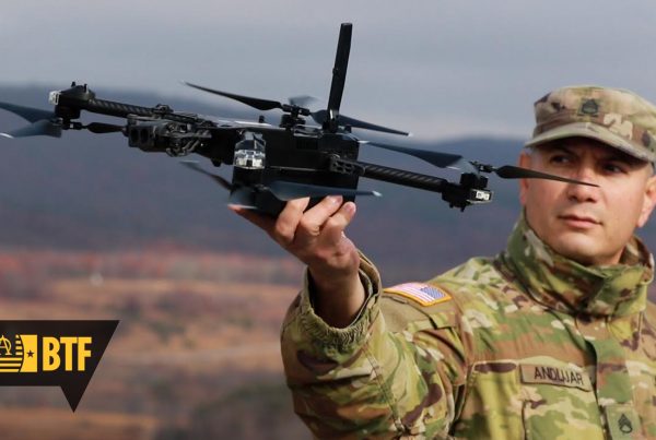 Army acquisition professionals should focus on adopting technologies before developing them—buy commercial off the shelf solutions, like this drone Skydio X2D operated by Staff Sgt. Luis Andujar, to get equipment to Soldiers quickly.