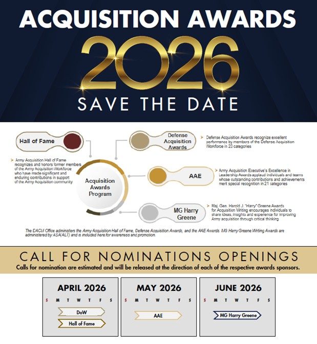 Save the Date 2026 Acquisition Awards flyer