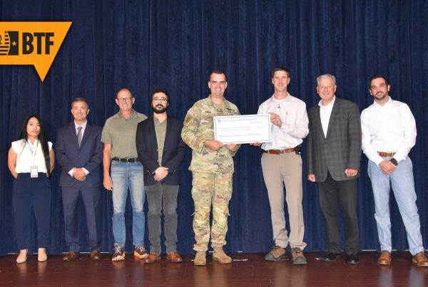 The U.S. Army Evaluation Center’s Army Evaluation Plan Ghostwriter team and the U.S. Army Operational Test Command's Document Generator Workflow team shared the top prize for the third annual ATEC AI Challenge during the fourth annual ATEC Data Summit on Sept. 18, 2025. The Ghostwriter team from left is Anna Campbell, Matthew Pandullo, Mark Downes, Hasan Shahid, Maj. Daniel S. Bader, Brian Kelly, Jim Amato and Gabriele Chiulli.