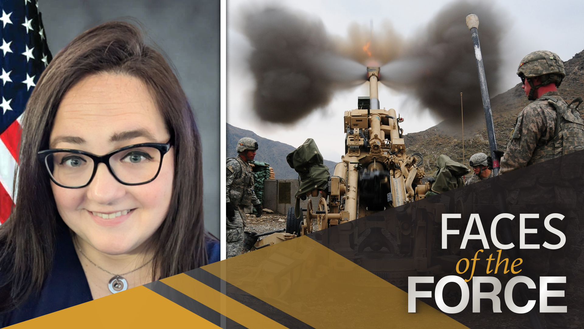(LEFT) Profile picture of Andersen. (RIGHT) One of the indirect fire development and production funding lines Andersen directly manages is the 155 mm M777 Howitzer, shown firing M795 High Explosive Projectiles.