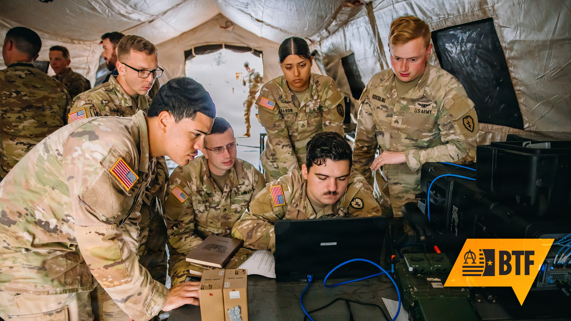 U.S. Army Soldiers with the 25th Infantry Division Artillery receive a fire mission at the brigade tactical operation center as part of their experimentation to integrate NGC2 systems at Schofield Barracks, Hawaii, Feb. 24, 2026.