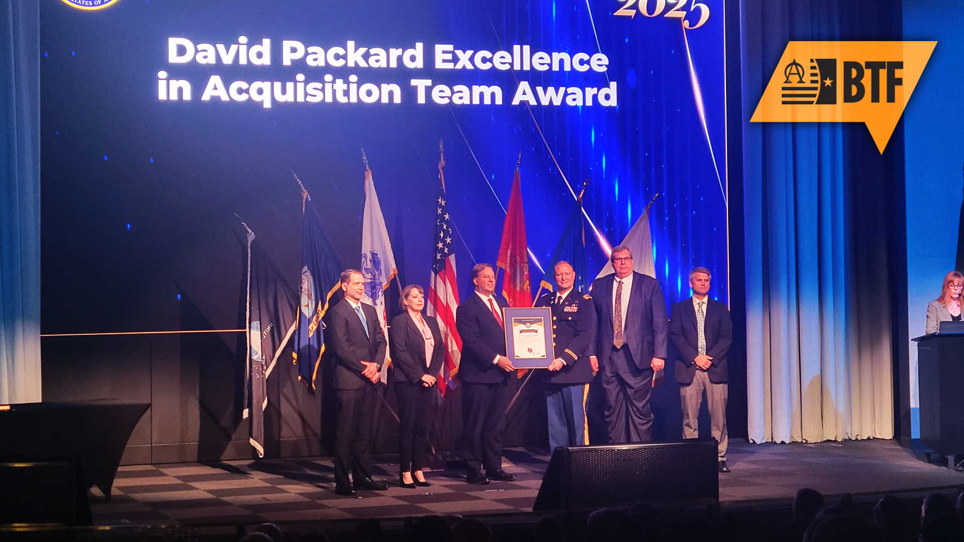 The Lower Tier Interceptors Product Office, PAE Fires, Redstone Arsenal, Alabama, received the David Packard Excellence in Acquisition Award. This award recognizes organizations that demonstrate exemplary innovation, efficiency and best practices in delivering products to the warfighter.