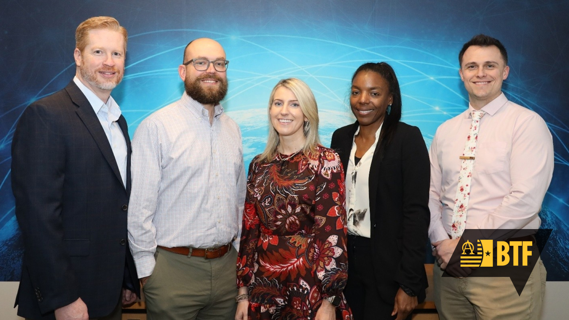 Members of the CECOM ASIC Center’s low-code solutions team help the Army rapidly develop and deploy applications. From left are team members Stephen Donahue, Brian Simpson, Meghann Johnson, Machon Alston and Brandon Long.