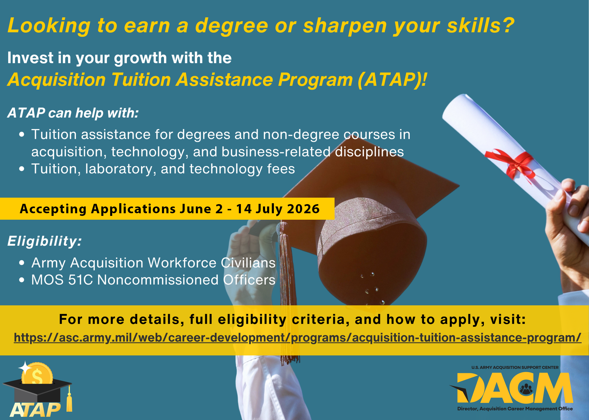 Acquisition Tuition Assistance Program flyer